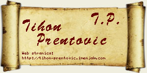 Tihon Prentović vizit kartica